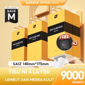 ⏰Today Olny RM 1.99⏰[9PCS]Botare AIR-cushion Cheerful Tissue 4-Ply 1000 sheets 140*175mm
