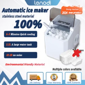 ⏰Today Olny RM19.9⏰🔥Ready Stock🔥Ice maker Electric Commercial/Household Automatic SmartIce Making Machine 1.3L +6-10min