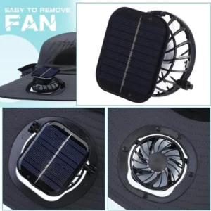 ⏰Today Olny RM 5.9⏰SHANRONG Sun Hat with Solar Fan, USB Recharging 2 Solar Fan Wide Brim Sun Hat, Convenient Solar Powered Breathable Adjustable Sun